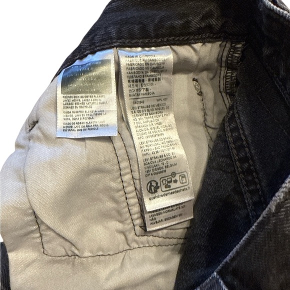 Levi's Charcoal High Waist Distressed Jean Shorts - Picture 6 of 7